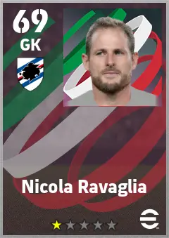 Nicola Ravaglia eFootball 2026 player card — 69 OVR GK