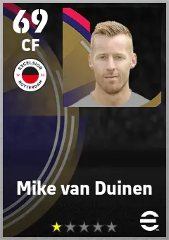 Mike van Duinen eFootball 2026 player card — 69 OVR CF
