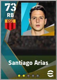 Santiago Arias eFootball 2026 player card — 73 OVR RB