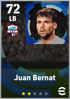 Juan Bernat eFootball 2026 player card — 72 OVR LB