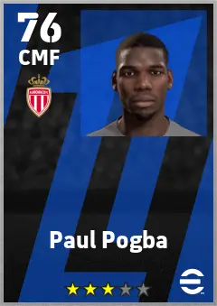 Paul Pogba eFootball 2026 player card — 76 OVR CMF