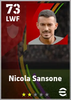 Nicola Sansone eFootball 2026 player card — 73 OVR LWF
