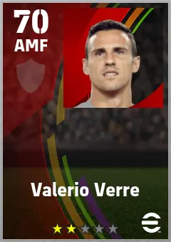 Valerio Verre eFootball 2026 player card — 70 OVR AMF