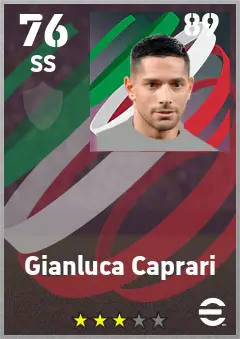 Gianluca Caprari eFootball 2026 player card — 76 OVR SS