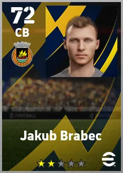 Jakub Brabec eFootball 2026 player card — 72 OVR CB