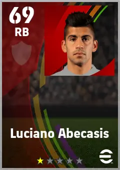 Luciano Abecasis eFootball 2026 player card — 69 OVR RB