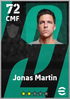 Jonas Martin eFootball 2026 player card — 72 OVR CMF