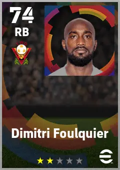 Dimitri Foulquier eFootball 2026 player card — 74 OVR RB