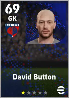 David Button eFootball 2026 player card — 69 OVR GK