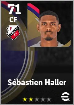 Sebastien Haller eFootball 2026 player card — 71 OVR CF