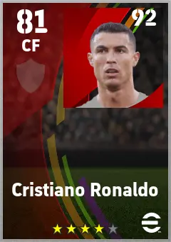 Cristiano Ronaldo eFootball 2026 player card — 81 OVR CF