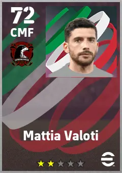 Mattia Valoti eFootball 2026 player card — 72 OVR CMF