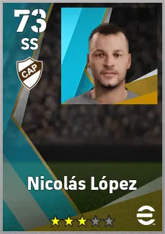 Nicolas Lopez eFootball 2026 player card, 73 OVR SS