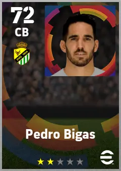 Pedro Bigas eFootball 2026 player card — 72 OVR CB