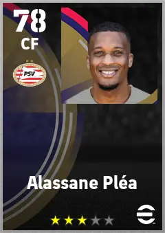 Alassane Plea eFootball 2026 player card — 78 OVR CF