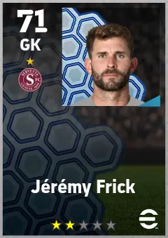 Jeremy Frick eFootball 2026 player card — 71 OVR GK