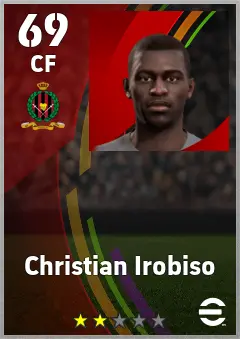Christian Irobiso eFootball 2026 player card — 69 OVR CF
