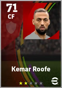 Kemar Roofe eFootball 2026 player card — 71 OVR CF