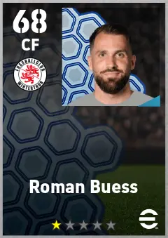 Roman Buess eFootball 2026 player card — 68 OVR CF