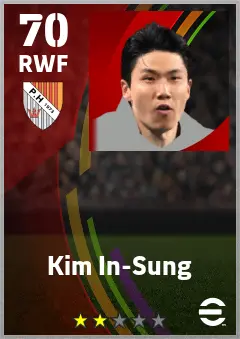 Kim In-Sung eFootball 2026 player card — 70 OVR RWF
