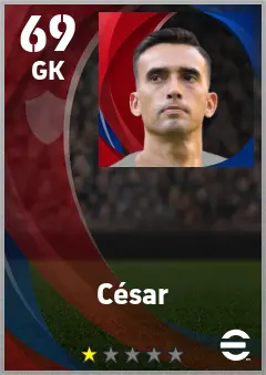 Cesar eFootball 2026 player card — 69 OVR GK