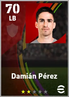 Damian Perez eFootball 2026 player card — 70 OVR LB