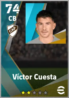 Victor Cuesta eFootball 2026 player card — 74 OVR CB