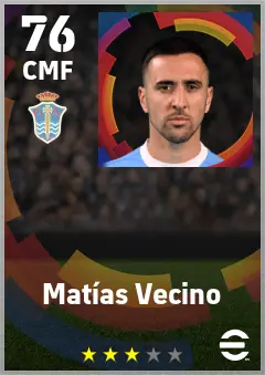 Matias Vecino eFootball 2026 player card — 76 OVR CMF