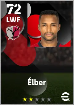 Elber eFootball 2026 player card — 72 OVR LWF