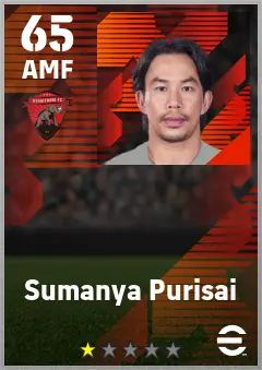 Sumanya Purisai eFootball 2026 player card — 65 OVR AMF