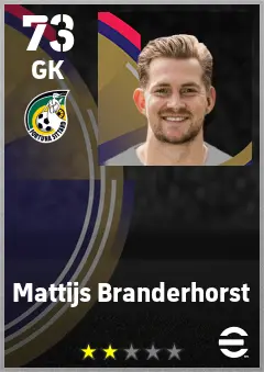 Mattijs Branderhorst eFootball 2026 player card — 73 OVR GK