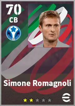 Simone Romagnoli eFootball 2026 player card — 70 OVR CB