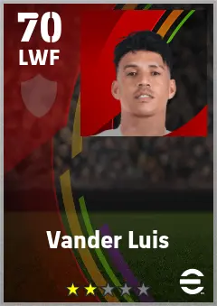 Vander Luis eFootball 2026 player card — 70 OVR LWF