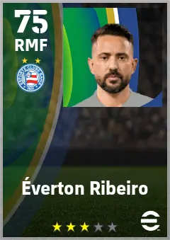 Everton Ribeiro eFootball 2026 player card — 75 OVR RMF