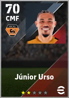 Junior Urso eFootball 2026 player card — 70 OVR CMF