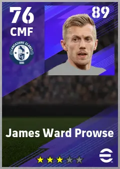 James Ward Prowse eFootball 2026 player card — 76 OVR CMF
