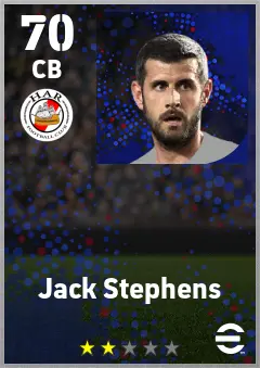 Jack Stephens eFootball 2026 player card — 70 OVR CB