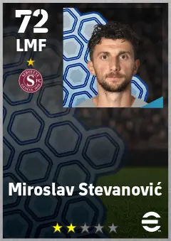 Miroslav Stevanovic eFootball 2026 player card — 72 OVR LMF