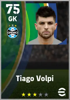 Tiago Volpi eFootball 2026 player card — 75 OVR GK