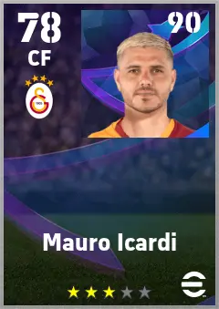 Mauro Icardi eFootball 2026 player card — 78 OVR CF