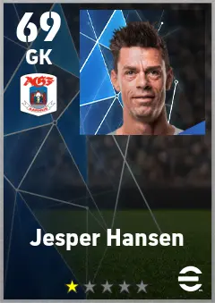 Jesper Hansen eFootball 2026 player card — 69 OVR GK