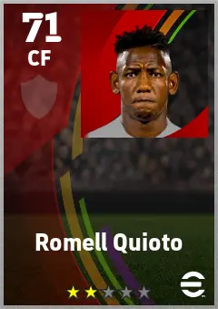 Romell Quioto eFootball 2026 player card — 71 OVR CF