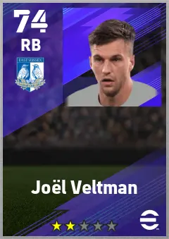 Joel Veltman eFootball 2026 player card — 74 OVR RB