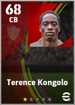 Terence Kongolo eFootball 2026 player card — 68 OVR CB