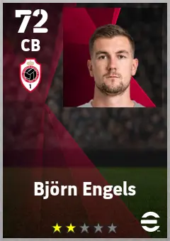 Bjorn Engels eFootball 2026 player card — 72 OVR CB