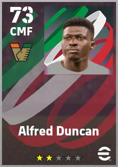 Alfred Duncan eFootball 2026 player card — 73 OVR CMF