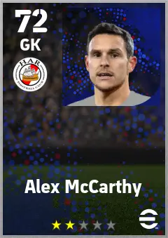 Alex McCarthy eFootball 2026 player card — 72 OVR GK