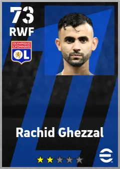 Rachid Ghezzal eFootball 2026 player card — 73 OVR RWF