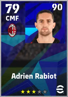 Adrien Rabiot eFootball 2026 player card — 79 OVR CMF