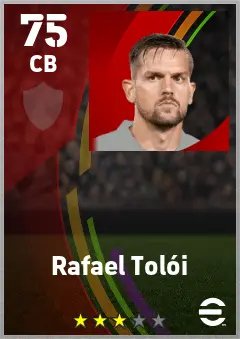 Rafael Toloi eFootball 2026 player card — 75 OVR CB